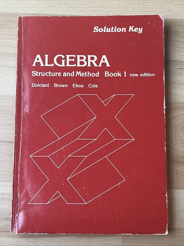 Vintage Algebra Structure and Method Book 1 Solution Key Dolciani New Edition