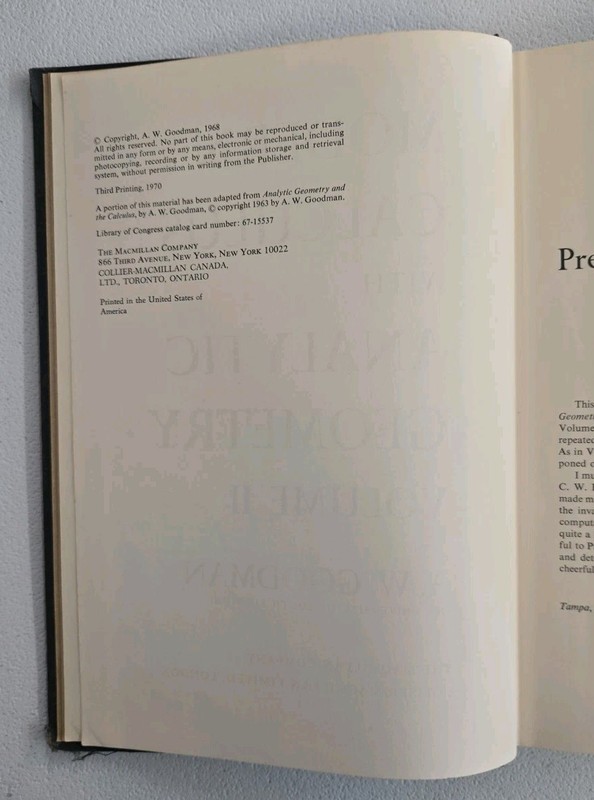 Modern Calculus With Analytic Geometry Volume 1 &2 A.W.Goodman gallery