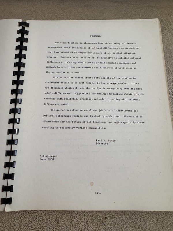 Ethno-Pedagogy Manual Cross Cultural Teaching SWCEL Albuquerque 1968 + Papers gallery