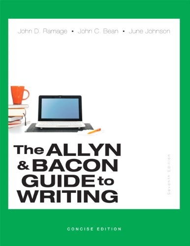 ALLYN & BACON GUIDE TO WRITING, THE, CONCISE EDITION (7TH By John D. Ramage VG