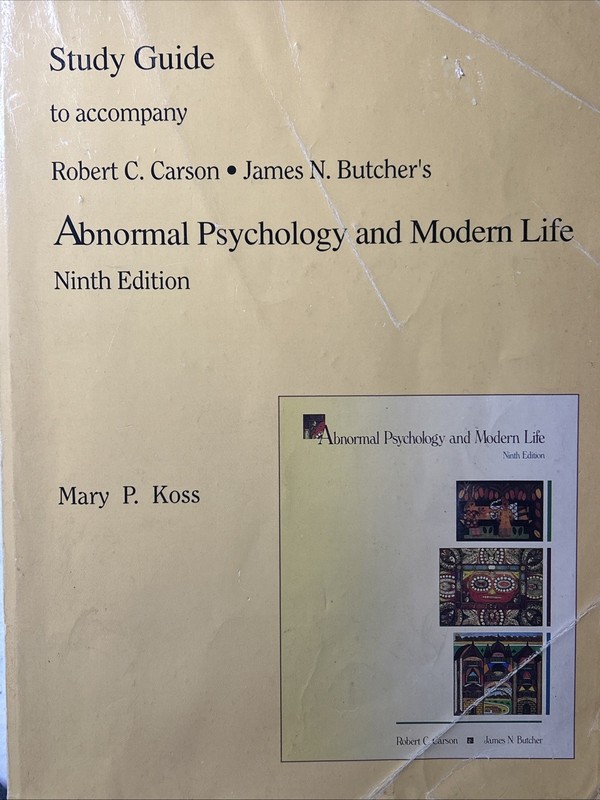 ABNORMAL PSYCHOLOGY & MODERN LIFE STUDY GUIDE By Robert C. Carson Pre-owned 9th